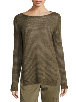 Polo Ralph Lauren Linen Boatneck Sweater In Dark Olive | ModeSens