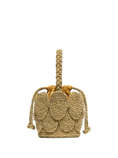 Mehry Mu Chacha Shell Woven Rope Mini Bag In Gold