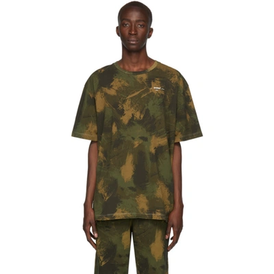 Off-white Paintbrush Camouflage T-shirt In Green