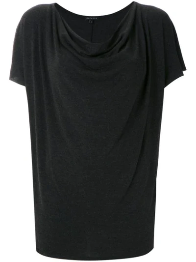 Alcaçuz Logaritimo Draped Top In Black