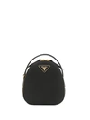Prada Mini Logo Plaque Backpack - Black