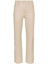 Joseph Den Cropped Leather Trousers In Neutrals