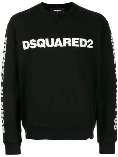 Dsquared2 Logo Crew Neck Sweatshirt In Black