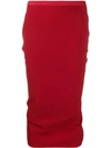Rick Owens Stretch-cady Skirt In Red