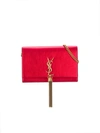 Saint Laurent Kate Tassel Chain Wallet In Red