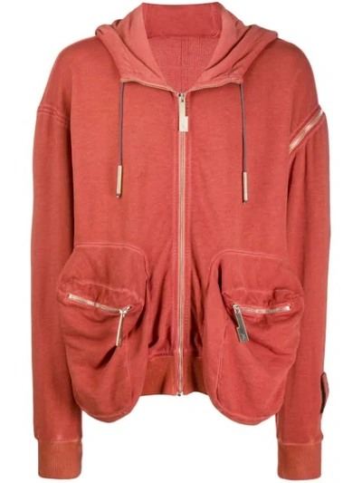 A-cold-wall* Back Pocket Zipped Hoodie - Red