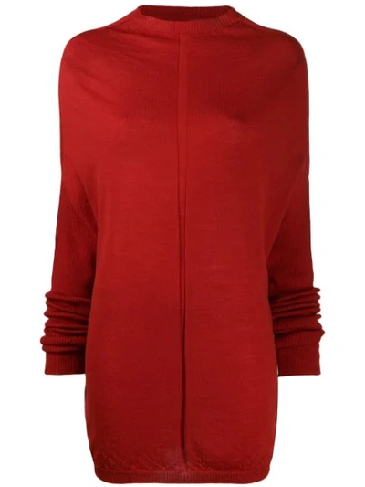 Rick Owens Long Jumper In Red
