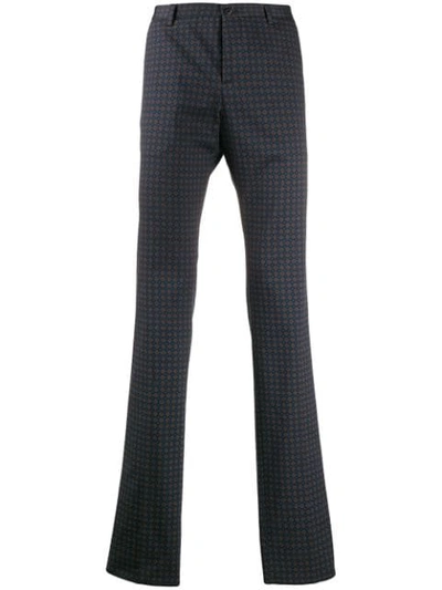 Etro All-over Motif Trousers In Blue