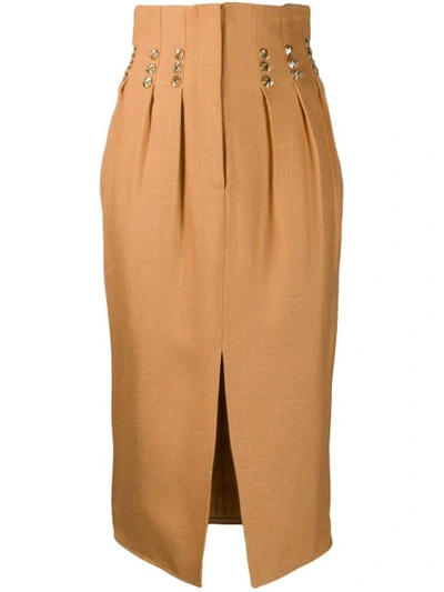 Atu Body Couture Rhinestone-embellished Midi Skirt In Gold