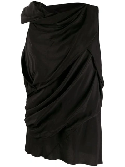 Rick Owens Draped Blouse In Black