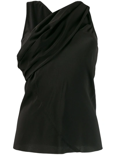 Rick Owens Cross Front Blouse In Black