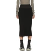 Rick Owens Cotton/silk Pencil Skirt With Snap Details In 09 Black