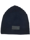 Prada Ribbed Beanie In Blue