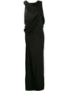 Rick Owens Draped Long Dress In Black