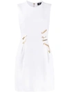 Versace Embellished Stretch-crêpe Minidress In White