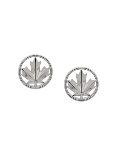 Dsquared2 Leaf Earrings In Silver