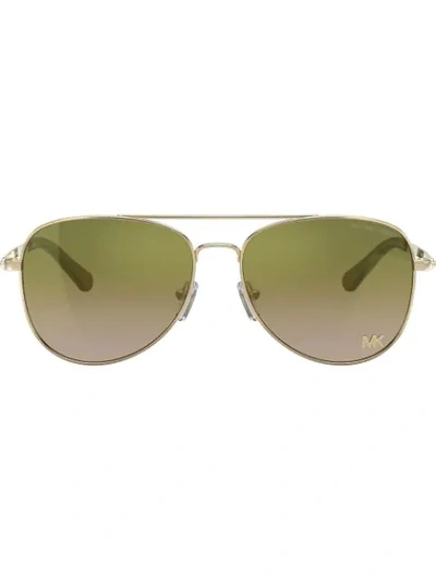 Michael Kors San Diego Aviator Sunglasses In Green