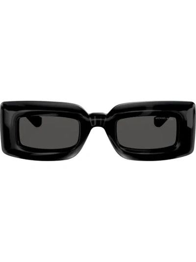 Michael Kors St. Tropez Thick Square Frame Sunglasses In Black