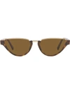 Versace Cat Eye Sunglasses In Brown