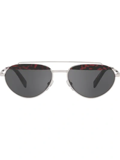 Alain Mikli Round Frame Aviator Sunglasses In Silver