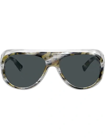 Alain Mikli Marble Oversized Sunglasses In Brown