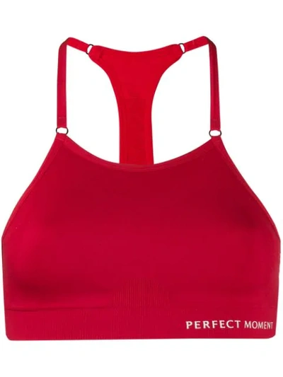 Perfect Moment Racerback Sports Bra In Red