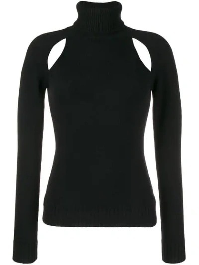 Tom Ford Cut-out Turtleneck Sweater In Black
