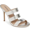 Charles By Charles David Rivalary Slide Sandal In Silver Faux Leather