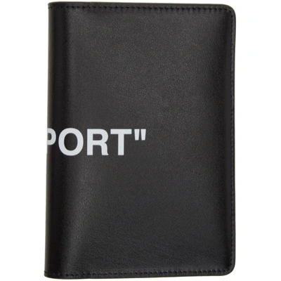 Off-white Quote Passport Holder In 1001 Blkwht