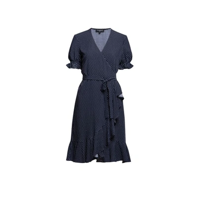Rumour London Myla Ruffled Wrap Dress With Short Sleeves In Polka Dot Print