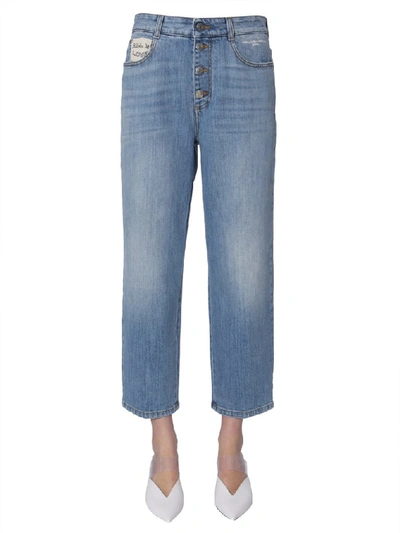 Stella Mccartney Cropped Straight Leg Jeans In Denim