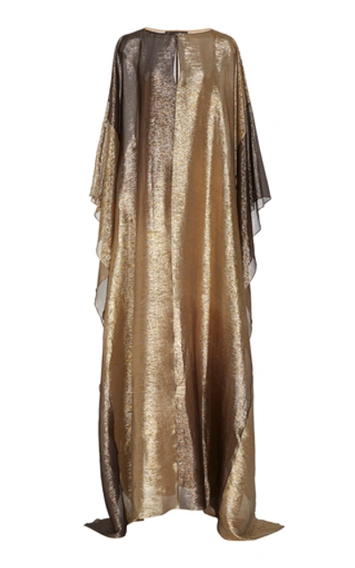 Oscar De La Renta Caftan With Oversized Sleeves In Gold