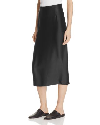 silk slip skirt black
