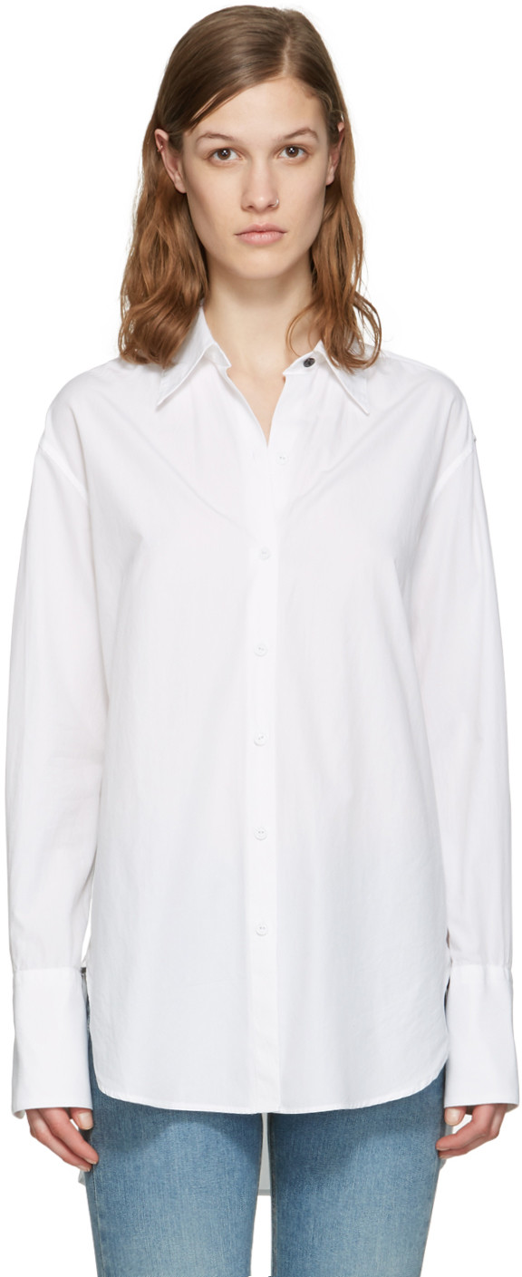 Rag & Bone Essex Poplin Oversized Poplin Shirt, White In Bright White ...