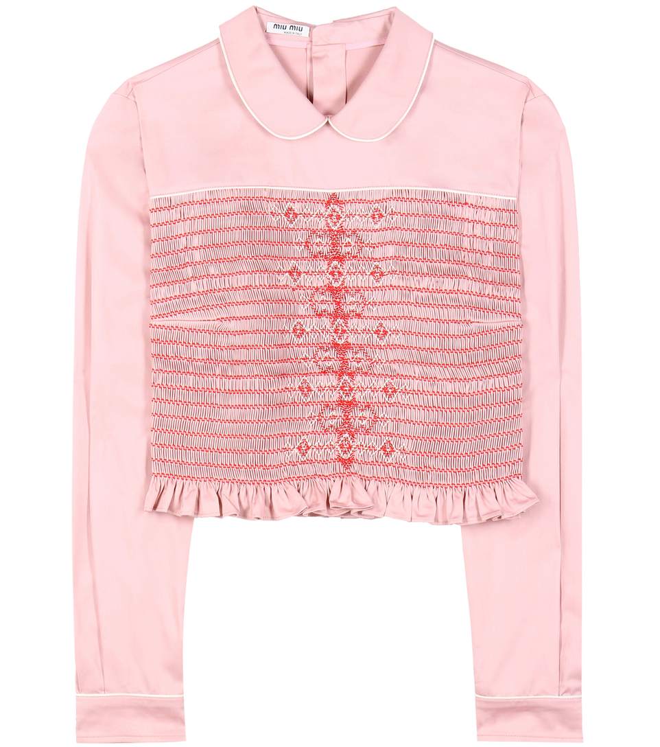 miu miu embroidered blouse
