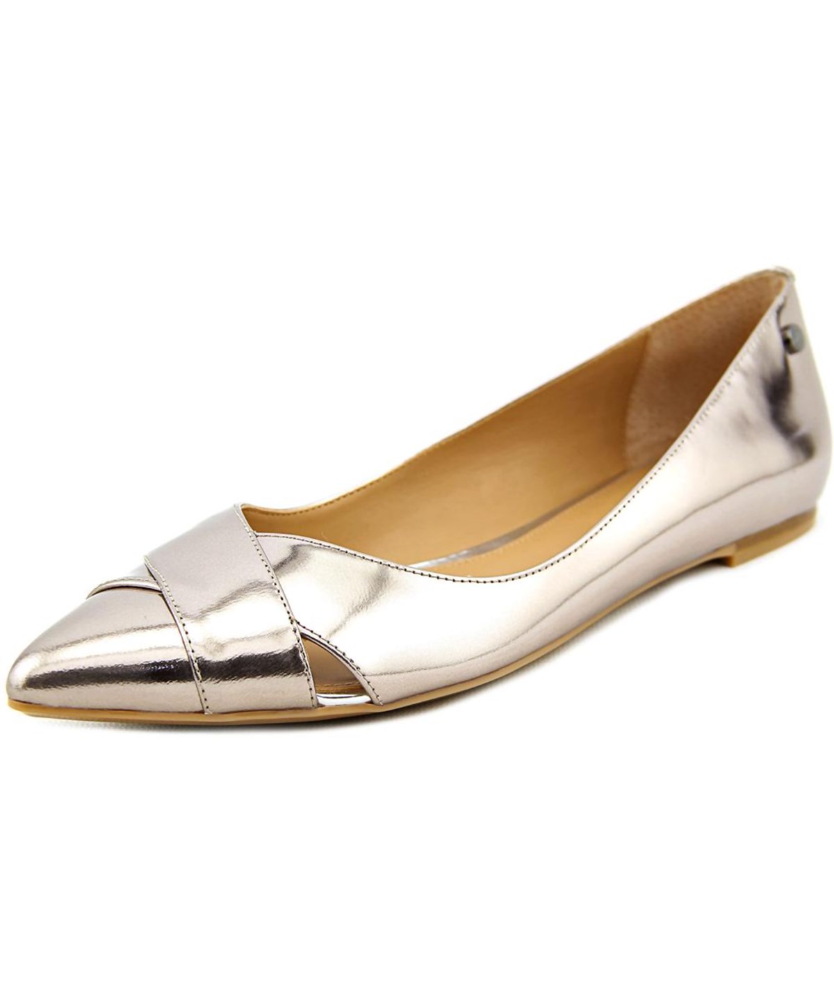 pointed toe flats silver