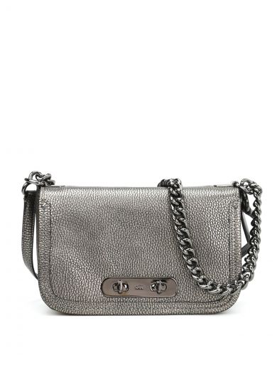 Coach Swagger Shoulder Bag In Leather In Argento | ModeSens