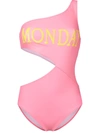 Alberta Ferretti Monday Print Swimsuit In Pink