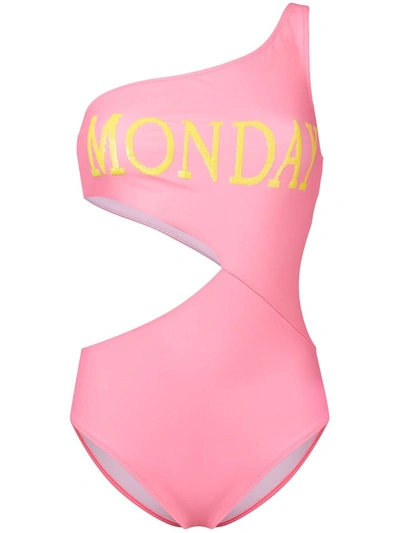 Alberta Ferretti Monday Print Swimsuit In Pink