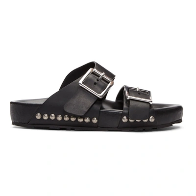 Alexander Mcqueen Buckled Slides In Black