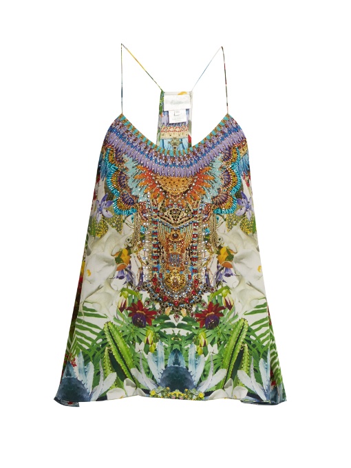 Camilla Exotic Hypnotic Embellished Printed Halterneck Swimsuit In ...