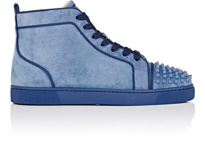 lou spikes flat suede