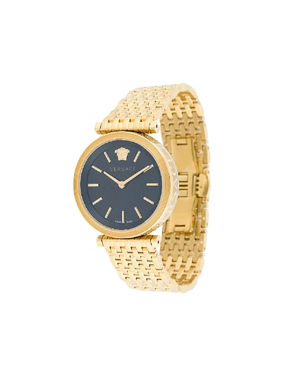 Versace V-twist Watch, 36mm (55% Off) - Comparable Value $1550 In Gold/ Black/ Gold