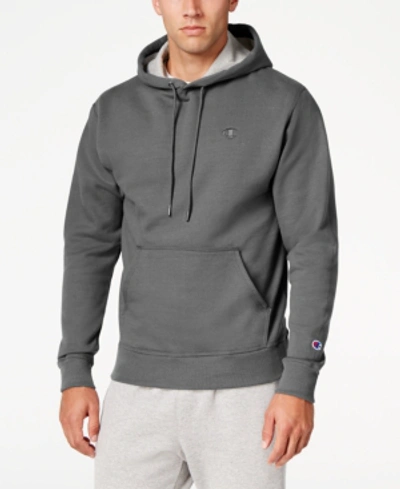 Champion Men's Big & Tall Powerblend Solid Fleece Hoodie In Granite Heather