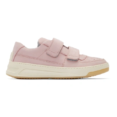 Acne Studios Nubuk Leather Textile Hook-and-loop Sneakers In Lilac