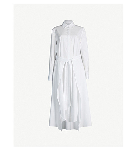Rosetta Getty Apron-front Cotton-poplin Shirt Dress In White | ModeSens