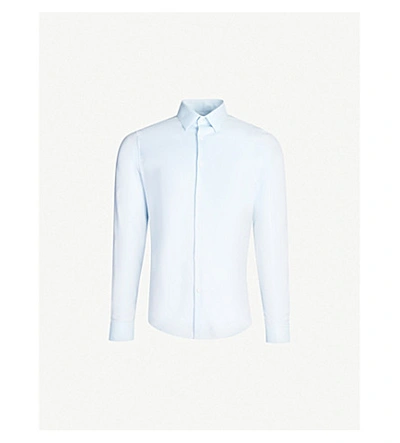 Sandro Striped Regular-fit Cotton Shirt In Sky Blue