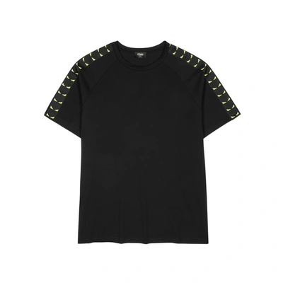 Fendi Graphic-print Cotton-jersey T-shirt In Black