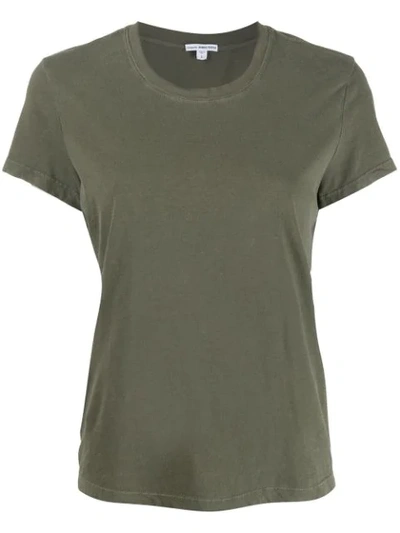 James Perse Marled Semi-sheer Cotton-jersey T-shirt In Artillery