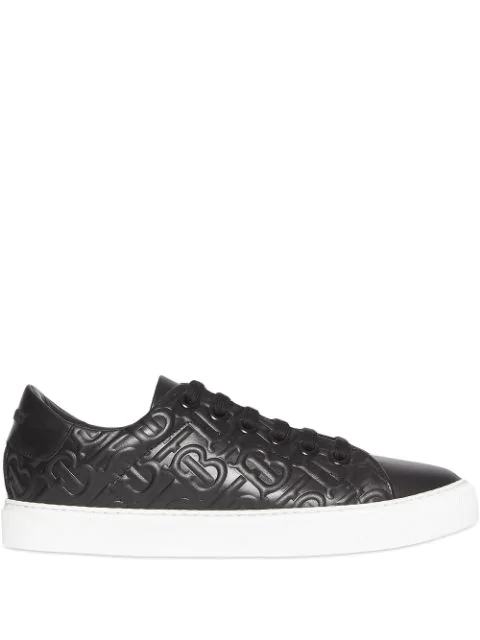 burberry monogram leather sneakers